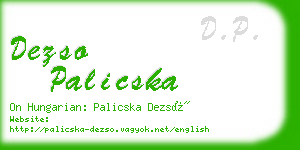 dezso palicska business card